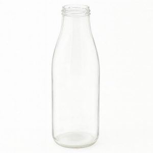Bouteille en verre 1000 ml 'Fraîcheur', bague : TO 48 Blanc