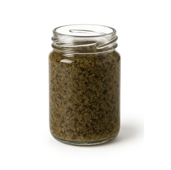 Pot verre standard cylindrique bague 48TO 106 mL Verre Blanc Cylindrique remplis tapenade