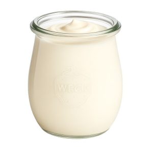 Pot verre Weck tulipe, diamètre 60mm 220 mL Verre Blanc Tulipe remplis creme