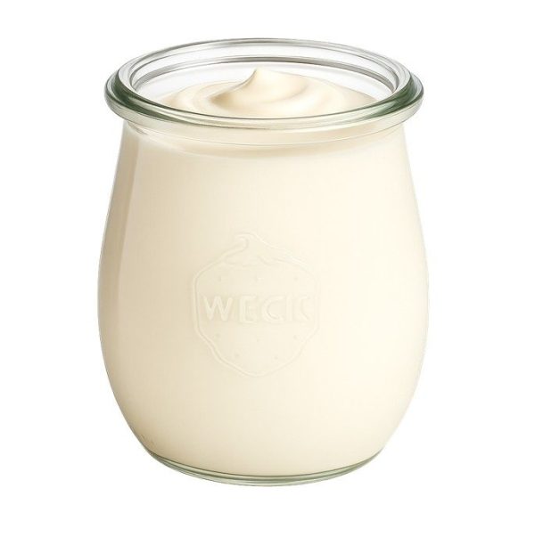 Pot verre Weck tulipe, diamètre 60mm 220 mL Verre Blanc Tulipe remplis creme