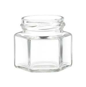 Pot verre hexagonal bague 53TO 105 mL Verre Blanc Hexagonale