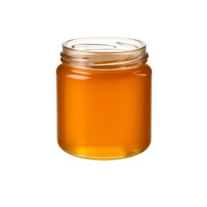 Pot verre premium droit jupe haute bague 66TOD 212 mL Verre Blanc Cylindrique remplis miel