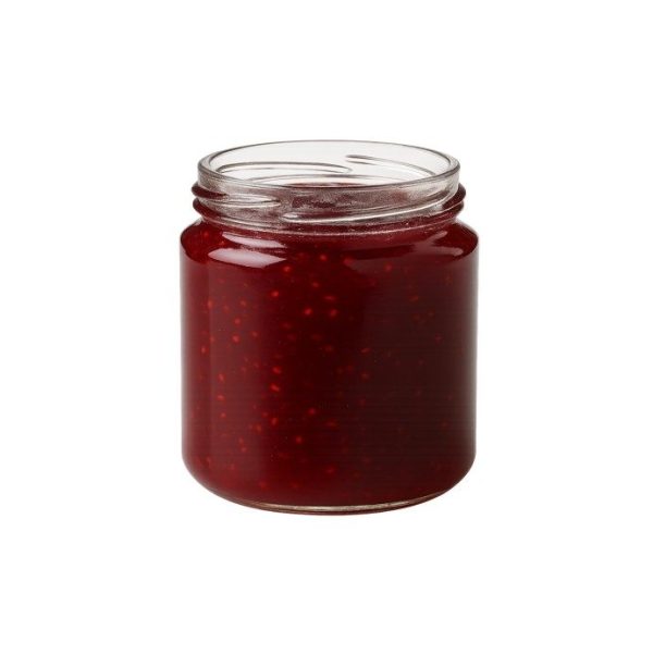 Pot verre premium droit jupe haute bague 66TOD 212 mL Verre Blanc Cylindrique remplis confiture
