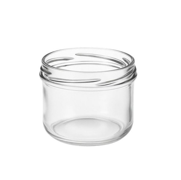 Pot en verre 260 ml cylindrique ‘Droit’, bague : TO82 (Twist-Off)
