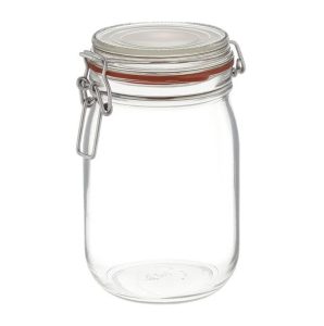 Pot verre à ouverture mécanique Canette diamètre 108mm 1140 mL Verre Blanc Bocal Cylindrique