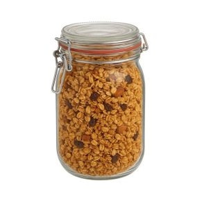 Pot verre à ouverture mécanique Canette diamètre 108mm 1140 mL Verre Blanc Bocal Cylindrique cereales