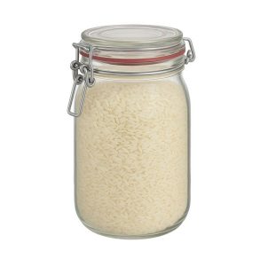 Pot verre à ouverture mécanique Canette diamètre 108mm 1140 mL Verre Blanc Bocal Cylindrique riz