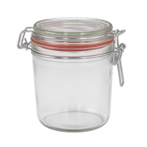 Pot verre à ouverture mécanique conique Canette diamètre 100mm 530 mL Verre Blanc Terrine Conique