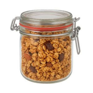 Pot verre à ouverture mécanique conique Canette diamètre 100mm 530 mL Verre Blanc Terrine Conique granolas