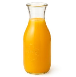 Pot verre Weck carafe, diamètre 60mm 1062 mL Verre Blanc Carafe jus d'orange
