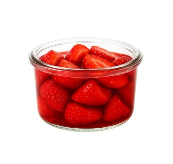 Pot verre Weck droit, diamètre 80mm 290 mL Verre Blanc Droit fraises