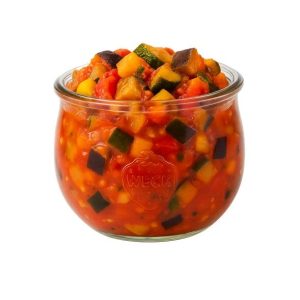 Pot verre Weck tulipe, diamètre 100mm 580 mL Verre Blanc Tulipe ratatouille