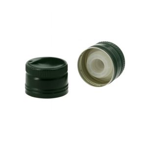 Bouchon PP31.5 lisse aluminium verseur vert