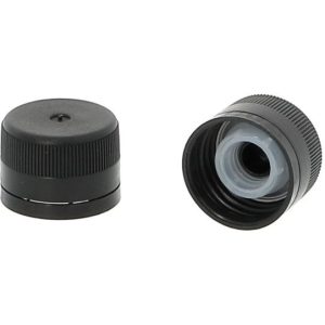 Bouchon PP31.5 strié PE verseur noir